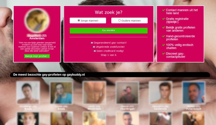 Screenshots Gaybuddy.nl app