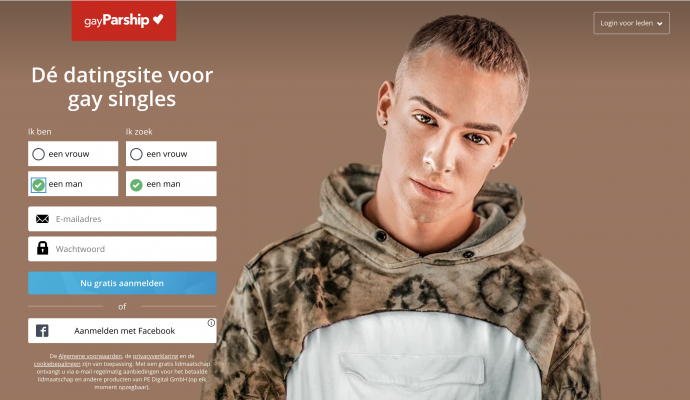 Screenshots GayParship.nl app
